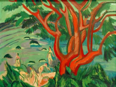Albero rosso sulla spiaggia da Ernst Ludwig Kirchner
